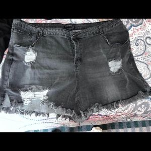 Denim Distressed Shorts